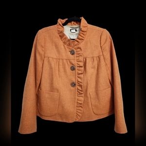 J. Crew Women's cropped pea coat orange Size 6